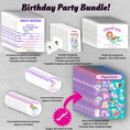 Load image into Gallery viewer, This cover image shows the stickers, scratch-off cards, invitations, postcards, and sticker sheets available in this bundle.