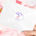 Load image into Gallery viewer, This image shows the back of an envelope with the "You're invited" sticker applied.