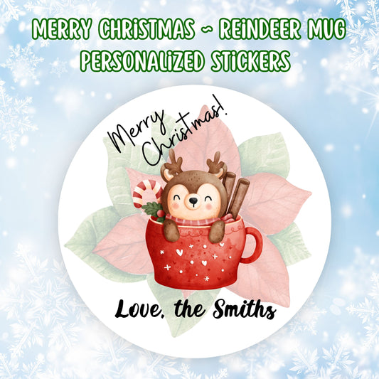 This cover page shows the personalized holiday sticker on a snowflake background.