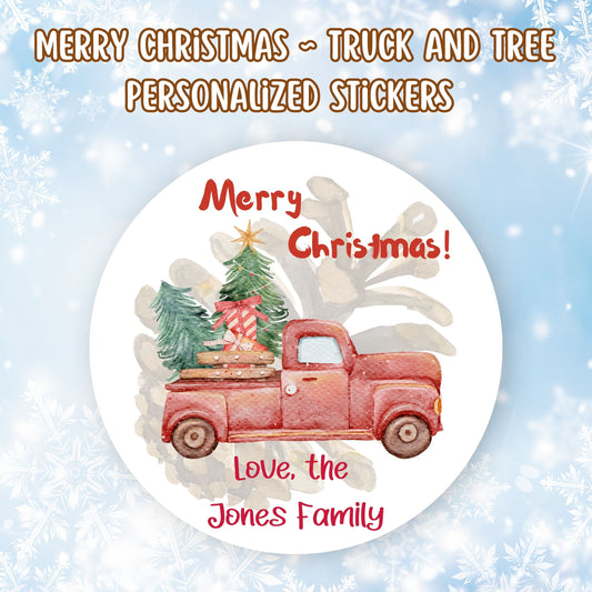 This cover page shows the personalized holiday sticker on a snowflake background.