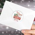 Load image into Gallery viewer, This image shows the personalized holiday sticker on the back of an envelope.