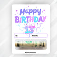 Load image into Gallery viewer, This image shows the money tube attached to the 13th Birthday money card.