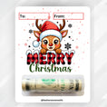 Load image into Gallery viewer, This image shows the money tube attached to the Baby Reindeer Money Card.