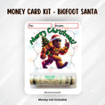 Load image into Gallery viewer, This image shows the money tube attached to the Bigfoot Santa Money Card.