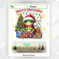 Load image into Gallery viewer, This image shows the money tube attached to the Christmas Frog Money Card.