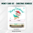 Load image into Gallery viewer, This image shows the Christmas Reindeer money card with the money tube attached.