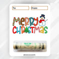 Load image into Gallery viewer, This image shows the money tube attached to the Christmas Snowman Money Card.