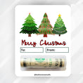 Load image into Gallery viewer, This image shows the money tube attached to the Christmas Trees Money Card.