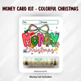 Load image into Gallery viewer, This image shows the money tube attached to the Colorful Christmas Money Card.