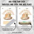 Load image into Gallery viewer, This image shows how to attach the money tube to the Congratulations Money Card.