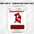 Load image into Gallery viewer, This image shows the Congratulations Kissing Couple Money Card Kit without the money tube.