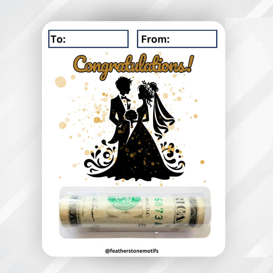 This image shows the money tube attached to the Congratulations Silhouette Money Card Kit.