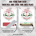 Load image into Gallery viewer, This image shows how to attach the money tube to the Deer Greetings money card.