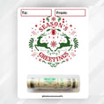 Load image into Gallery viewer, This image show the money tube attached to the Deer Greetings money card.