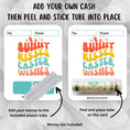 Load image into Gallery viewer, This image shows how to attach the money tube to the Bunny Kisses Easter Wishes Money Card.