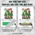 Load image into Gallery viewer, This image shows how to attach the money tube to the Fa Ra Raawr Money Card.