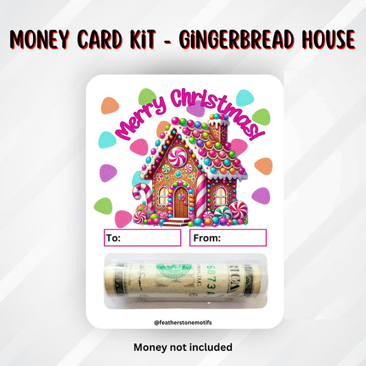 This image shows the money tube attached to the Gingerbread House Money Card.