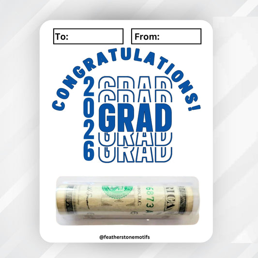 This image shows the 2026 Grad Graduation Money Card Kit.