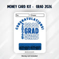 Load image into Gallery viewer, This image shows the 2026 Grad Graduation Money Card Kit without the money tube attached.