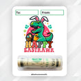 Load image into Gallery viewer, This image shows the money tube attached to the Happy Eastrawr Easter Money Card.