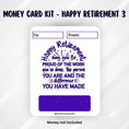Load image into Gallery viewer, This image shows the Happy Retirement 3 Retirement Money Card Kit without the money tube.