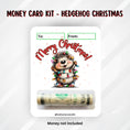 Load image into Gallery viewer, This image shows the money tube attached to the Hedgehog Christmas Money Card.