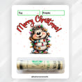 Load image into Gallery viewer, This image shows the money tube attached to the Hedgehog Christmas Money Card.