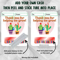 Load image into Gallery viewer, This image shows the Helping me grow Teacher Money Card Kit with the money tube removed.