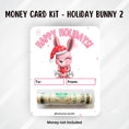 Load image into Gallery viewer, This image shows the money tube attached to the Holiday Bunny 2 Money Card.