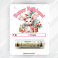 Load image into Gallery viewer, This image shows the money tube attached to the Holiday Bunny money card.