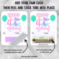 Load image into Gallery viewer, This image shows the money tube attached to the Mermaid Birthday Money Card.
