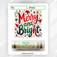 Load image into Gallery viewer, This image shows the money tube attached to the Merry and Bright 2 Money Card.