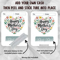 Load image into Gallery viewer, This image shows the Flower Heart Mother's Day Money Card Kit with the money tube not attached.