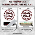 Load image into Gallery viewer, This image shows how to attach the money tube to the Officially Retired 2 Retirement Money Card Kit.