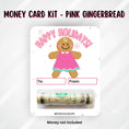 Load image into Gallery viewer, This image shows the money tube attached to the Pink Gingerbread Money Card.