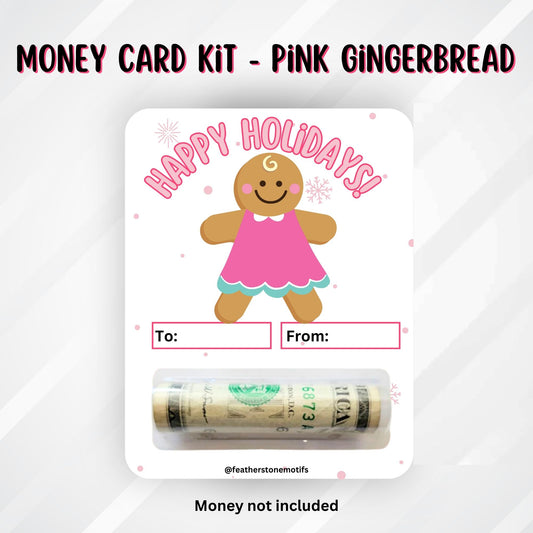 This image shows the money tube attached to the Pink Gingerbread Money Card.