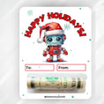 Load image into Gallery viewer, This image shows the Robot money card with money tube attached.