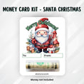 Load image into Gallery viewer, This image shows the Santa Christmas money card with money tube attached.