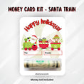 Load image into Gallery viewer, This image shows the money tube attached to the Santa Train Money Card.