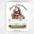 Load image into Gallery viewer, This image shows the money tube attached to the Santa with a Bear Money Card.