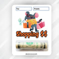 Load image into Gallery viewer, This image shows the money card attached to the Shopping $$ Money Card.