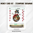 Load image into Gallery viewer, This image shows the money tube attached to the Steampunk Snowman Money Card.