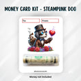 Load image into Gallery viewer, This image shows the money tube attached to the Steampunk Dog Valentine Money Card.