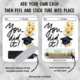 Load image into Gallery viewer, This image shows how to attach the money tube to the You Did It! Money Card.