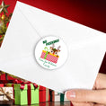 Load image into Gallery viewer, This image shows the personalized holiday sticker on the back of an envelope.