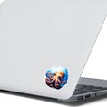 Load image into Gallery viewer, This image shows the Big Eyed Octopus Die-Cut Sticker on the back of an open laptop.