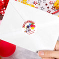 Load image into Gallery viewer, This image shows the back of an envelope with the "You're invited" sticker applied.
