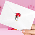 Load image into Gallery viewer, This image shows the personalized valentine sticker on the back of an envelope.