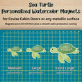 Load image into Gallery viewer, This image shows the Sea Turtle magnet in 3 sizes - medium, large, and extra large.