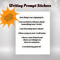 Load image into Gallery viewer, This image shows the writing prompt stickers with six different topics.